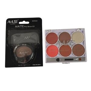 Bundle AMUSE Cosmetics  Blush / Highlight / Brozer Palette + Matte Pro Brow